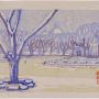 Hyokei-kan in Spring Snow 2/1/1930 by Fujimori Shizuo Japanese 1891-1943; woodcut on paper. (c) Carnegie Museum of Art, Pittsburgh. Bequest of Dr. James B. Austin, 89.28.67.6